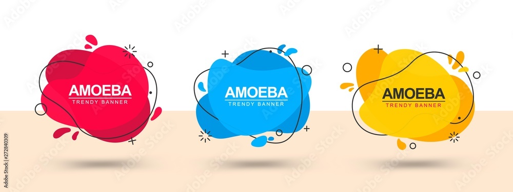 Poster bright abstract banners liquid shape. ready templates for use in the web and print. vector trendy ba