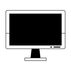 Computer screen hardware device isolated symbol in black and white