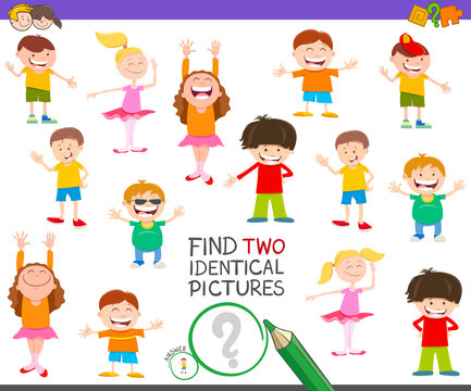 find two identical characters game for children