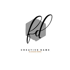 F D FD Initial logo template vector. Letter logo concept