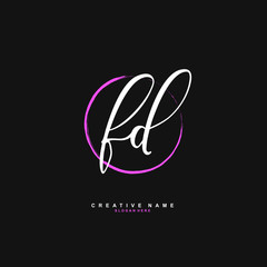 F D FD Initial logo template vector. Letter logo concept