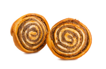 swiss pastry with nuts isolated