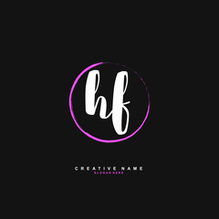 H F HF Initial logo template vector. Letter logo concept