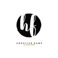 H F HF Initial logo template vector. Letter logo concept