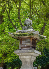 Japanese stone lantern at zen garden