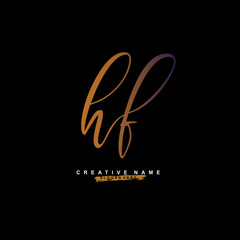 H F HF Initial logo template vector. Letter logo concept