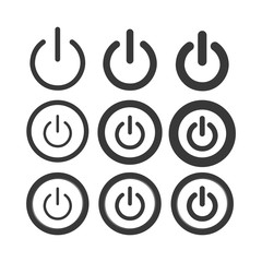 Power Button Icon set. On/Off switch pack symbol in modern style for web site and mobile app Vector Illustration. Power Button logo design inspiration