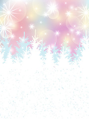 Fototapeta na wymiar Winter background with christmas trees. Place for text. Vector illustration for Christmas and New Year holiday, party invitation, greeting card, poster, web, flyer.