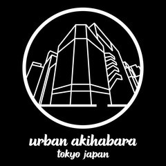 Circle icon line urban Akihabara. vector illustration