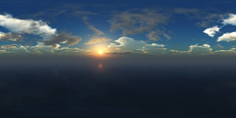 HDRI, environment map , Round panorama, spherical panorama, equidistant projection, panorama 360, seascape