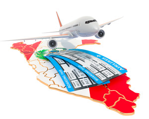 Flights to Peru concept. 3D rendering - obrazy, fototapety, plakaty