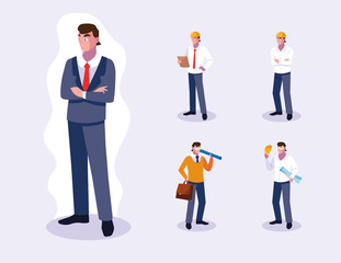 Avatars set of professional workers design