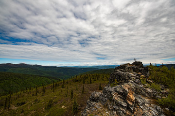 Fototapeta na wymiar There are always epic views when driving the Top Of The World Highway, Yukon, Canada