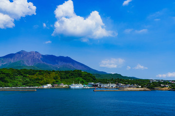 landscape of Sakurajima island in Kagoshima Japan 