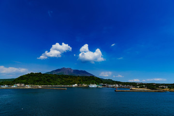 landscape of Sakurajima island in Kagoshima Japan 