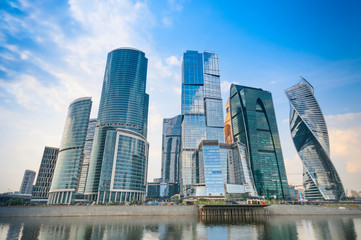 Obraz na płótnie Canvas Skyscrapers in International Business-Center Moscow-City at downtown