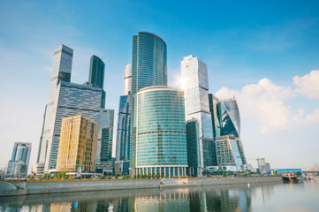 Obraz na płótnie Canvas Skyscrapers in International Business-Center Moscow-City at downtown
