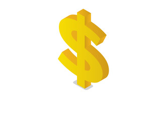 dollar symbol isometric creative illustration vector of graphic , dollar symbol isometric illustration vector , dollar symbol vector isometric illustration