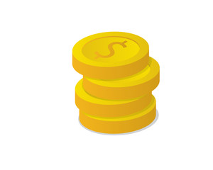 dollar coin isometric creative illustration vector of graphic , dollar coin isometric illustration vector , dollar coin vector isometric illustration