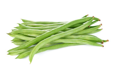 green beans on white background