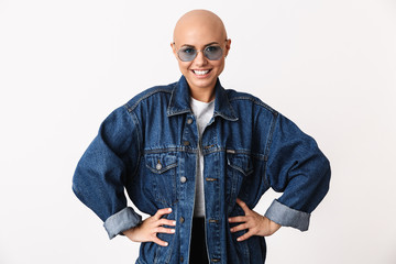 Portrait of a beautiful young hairless woman