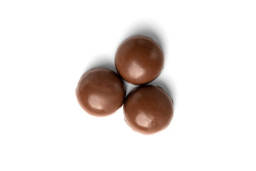 Chocolate sweet isolated on white background.