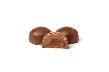 Chocolate sweet isolated on white background.