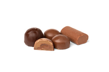 Chocolate sweet isolated on white background.