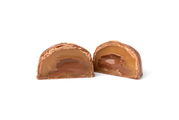 Chocolate sweet isolated on white background.