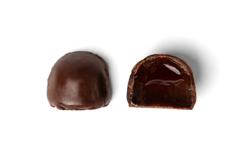 Chocolate sweet isolated on white background.