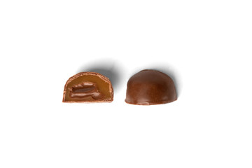 Chocolate sweet isolated on white background.