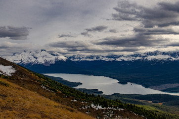 Wonderful views during the Opal Hills Hike facing Maligne Lake, Canada