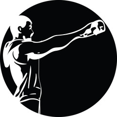 man with barbell doing squats in gym