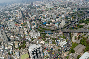 Fototapeta na wymiar Bangkok city view from a height