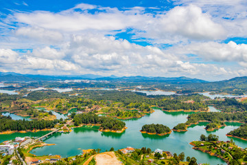 Obraz premium Guatapé Panorama Panorama auf die Seen Kolumbien