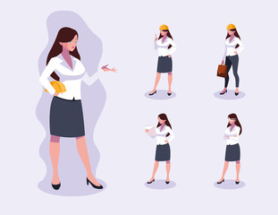 Avatars set of professional workers design