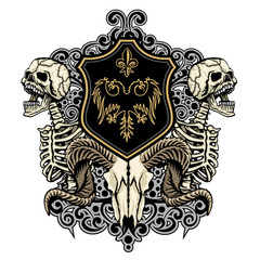 Gothic sign with skull , grunge vintage design t shirts