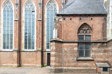 Fototapeta na wymiar Antique window of Walburg Church Zutphen