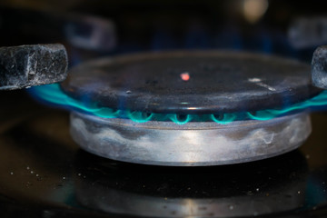 Gas blue flame burner stove is black hot burning waste for design
