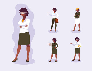 Avatars set of professional workers design