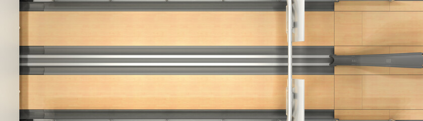 Modern bowling room from top waiting for visitors balls on bowling alley 3d render