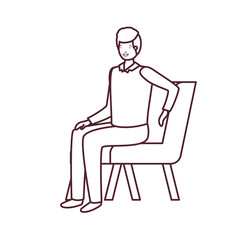 silhouette of man sitting in chair with white background