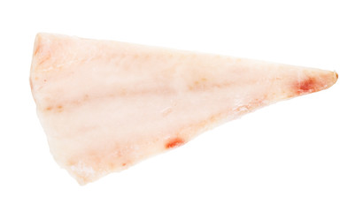 frozen deboned fillet of cod fish isolated