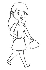 Woman cartoon with purse design