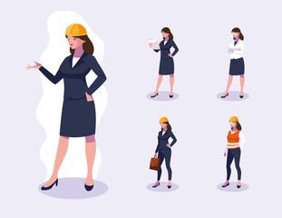 Fototapeta premium Avatars set of professional workers design
