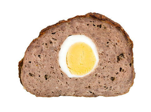 roulade from minced meat with boiled egg