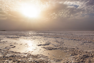 Fototapeta premium salt Flats in Berhale and Hamede Ela deep in the Danakil Depression 