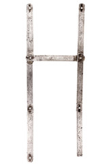 Old iron meter ruler letter H