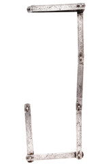 Old iron meter ruler letter J