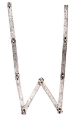 Old iron meter ruler letter W